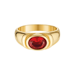 Ruby red gemstone ring in gold 