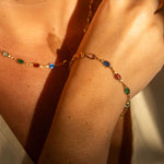 Rainbow necklace and bracelet Oval 